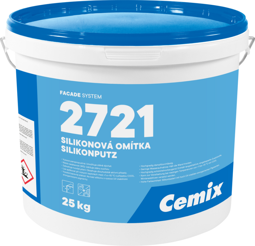 Omítka silikonová Cemix rýhovaná 1,5 mm 25 kg 2721 - příplatkový odstín 1.